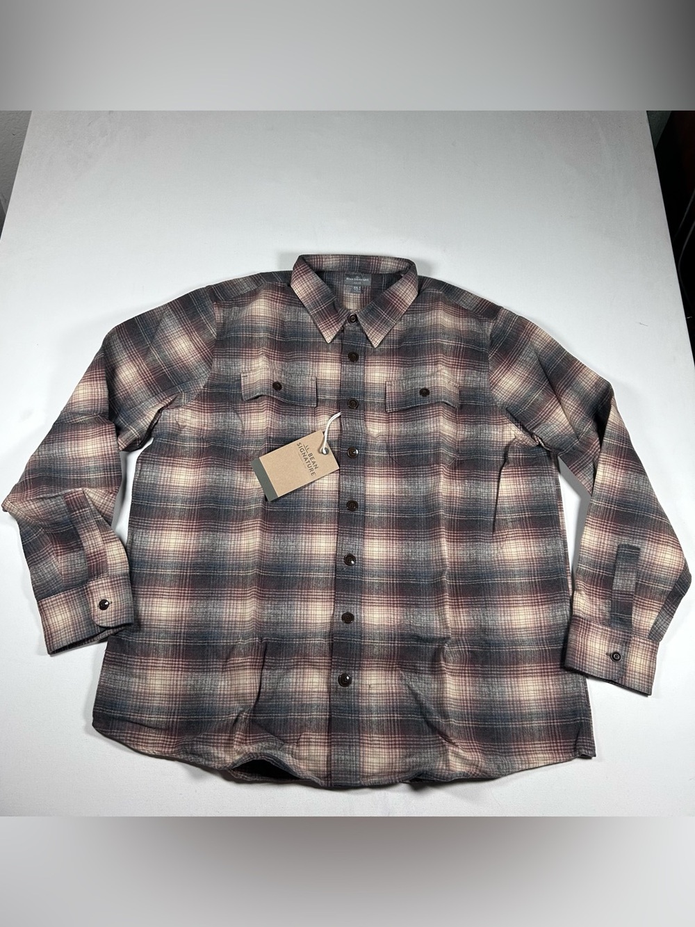 LL Bean Shirt Mens XXLT NEW Plaid Flannel Button Down Slim Fit Soft Signature